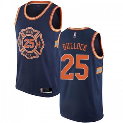 Nike New York Knicks #25 Reggie Bullock Navy NBA Swingman City Edition Jersey Men's